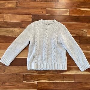 Cozy Chic Barefoot Dreams gray crew neck sweater sz med